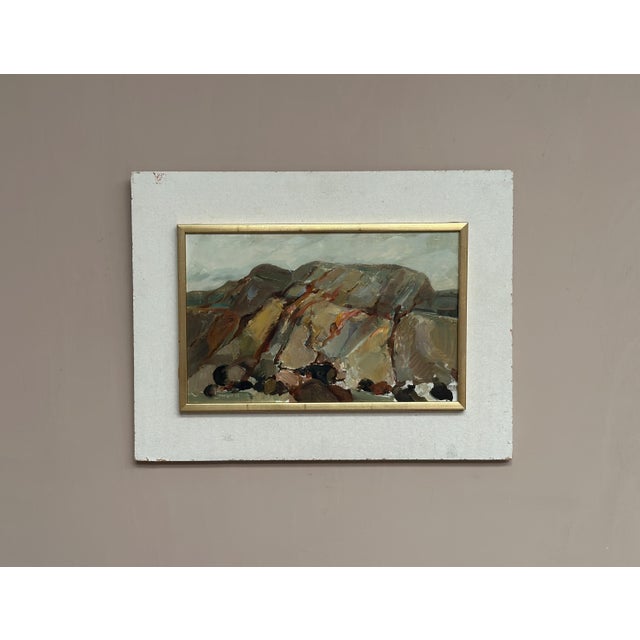 S.E. Hellqvist, Landscape Composition, 1968, Oil Painting on Board Formation, Framed For Sale - Image 10 of 15