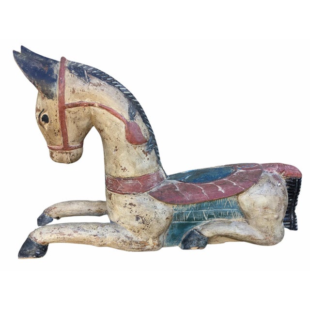 Antique Indian / Rajasthani Hand Carved Wooden Horse For Sale - Image 13 of 13