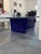 Contemporary 1990s Large Asymmetrical Sculptural Glass Coffee Table With Cobalt Blue Pedestal Base For Sale - Image 3 of 13