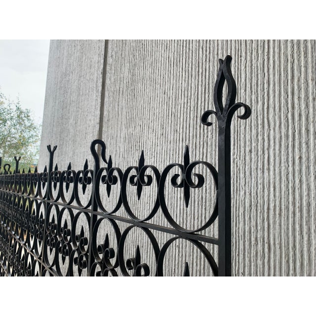 Metal 1900s Large Decorative Wrought Iron Filigree Screen Room Divider For Sale - Image 7 of 11
