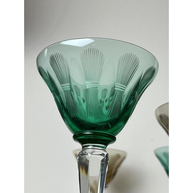 Vintage Italian Crystal Glasses, 1950s, Set of 6 For Sale - Image 9 of 14