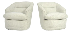 Barrel Chairs in the Manner of Milo Baughman