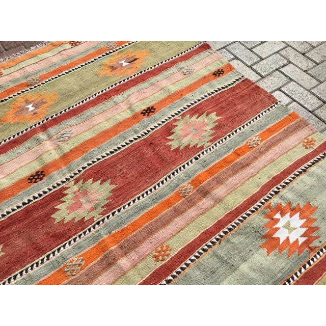 Textile 1960' 'S Vintage Turkish Kilim Rug - 77.5" X 114" For Sale - Image 7 of 11