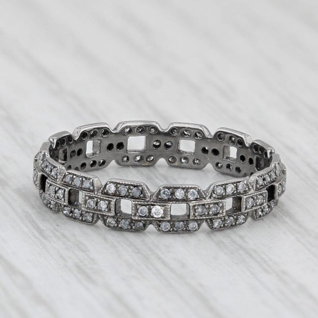 2020s New Beverley K 0.25ctw Diamond Stackable Ring 18k White Gold Sz 6.5 Wedding Band For Sale - Image 5 of 8