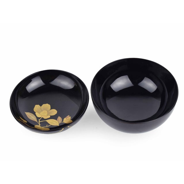 Mid 20th Century Hand Painted Laquerre Heian Zohiko Lidded Covered Rice Bowl Japan For Sale - Image 4 of 6