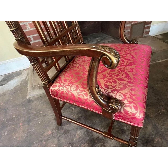 Mid 20th Century Vintage English Gothic Revival Armchairs- a Pair For Sale - Image 5 of 11