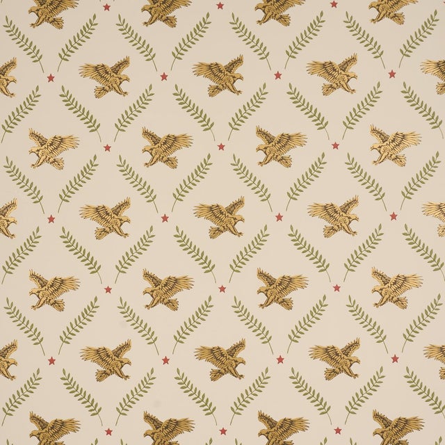 Schumacher Lolaire Wallcovering In Ivory For Sale In New York - Image 6 of 6