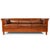 Rustic Craftsman Cubic Panel Side Sofa - Chestnut Brown Leather For Sale - Image 3 of 7