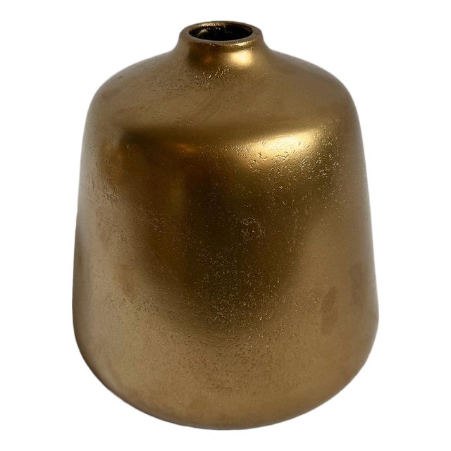 Modern Brass Finish Gumdrop Vase For Sale
