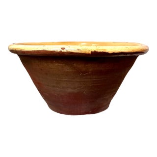 Large Antique French Provincial Kitchenware Tian Mixing Bowl For Sale