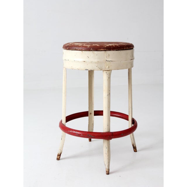 Mid-Century Industrial Diner Stool For Sale - Image 13 of 17