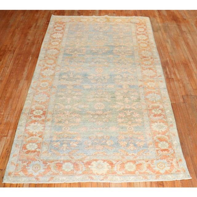 Light Blue Green Antique Persian Mahal Gallery Size Rug For Sale - Image 18 of 18