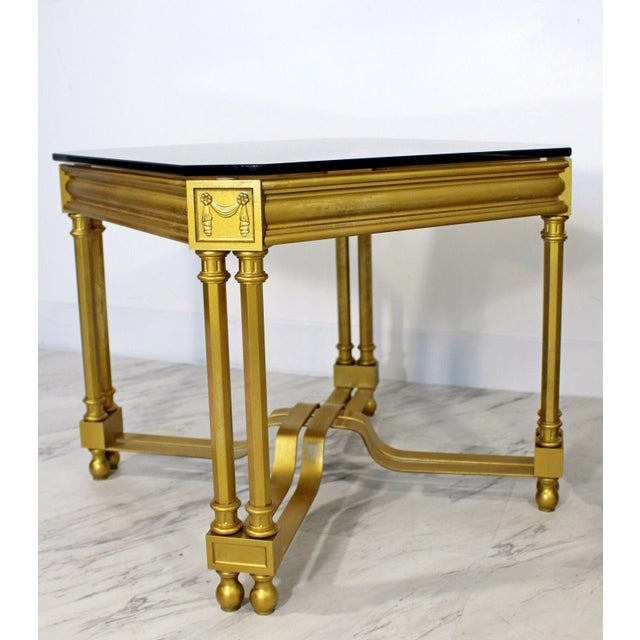 Mid Century Modern Pair Neo Classical Italian Gold Gilt Smoked Glass