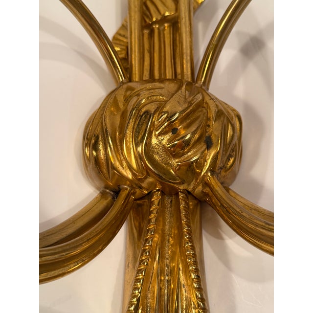 Vintage Brass Horn Motif Sconces - a Pair For Sale In Philadelphia - Image 6 of 11