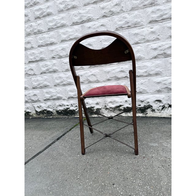 Vintage Wooden Theatre Folding Chairs by General Sales Co. (Set of 4) For Sale - Image 4 of 13