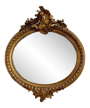 Large Late 19th Century Oval Mirror