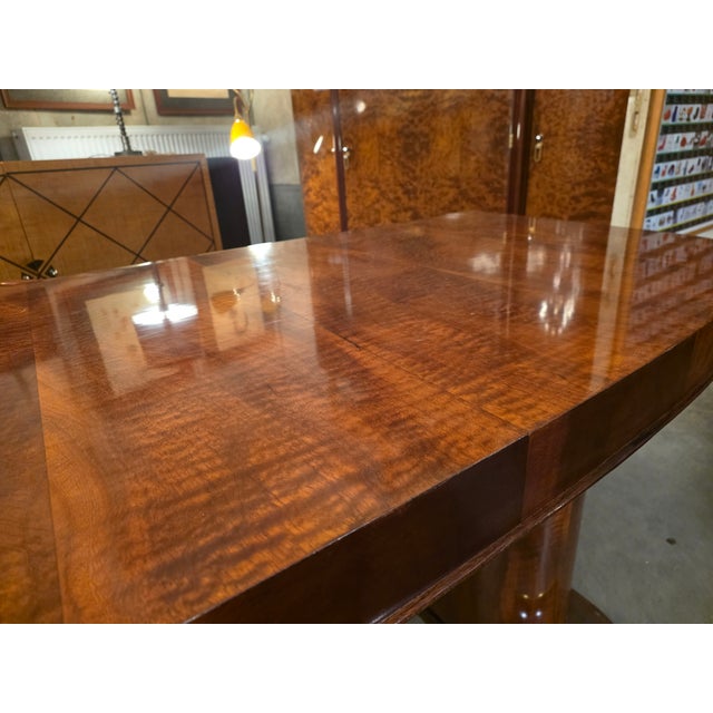 Belgian Art Deco Half-Moon Desk, 1930s For Sale - Image 6 of 10