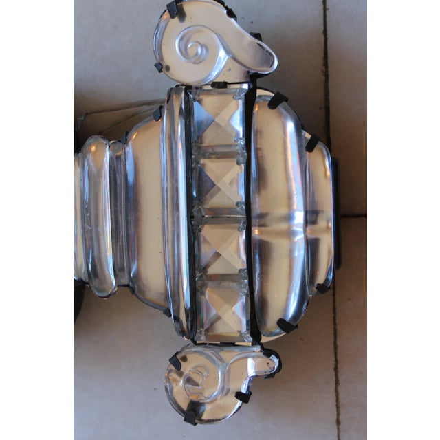 Monumental Signed Maison Bagues France Crystal Floral Bouquet Wall Sconces a - Pair For Sale - Image 9 of 12