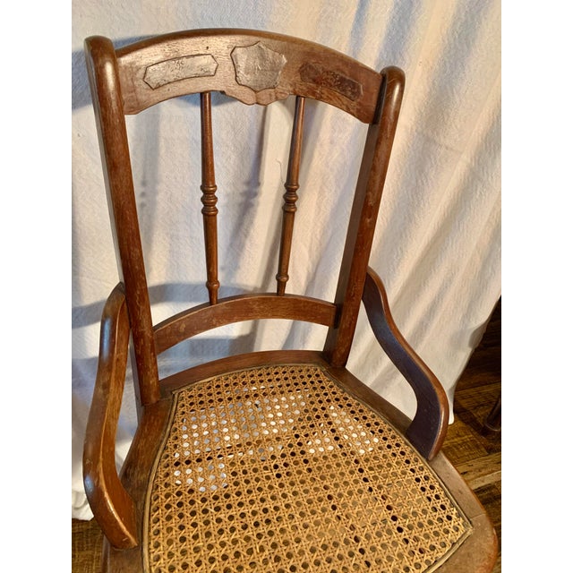 Brown Early 20th Century French Walnut and Cane Seat Chair For Sale - Image 8 of 12