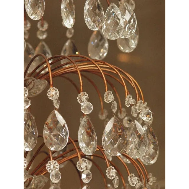Bronze Italian 18 Lite Crystal Tiered Chandelier For Sale - Image 8 of 10