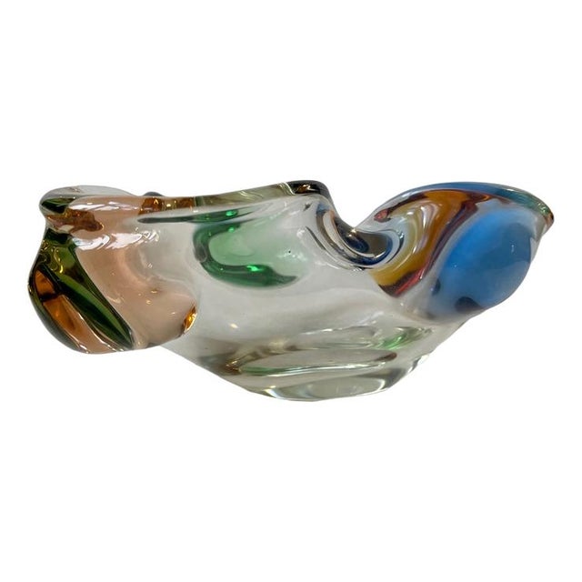 Rainbow Art Glass Dish by Frantisek Zemek for Mstisov, Czech, 1960s For Sale - Image 11 of 11
