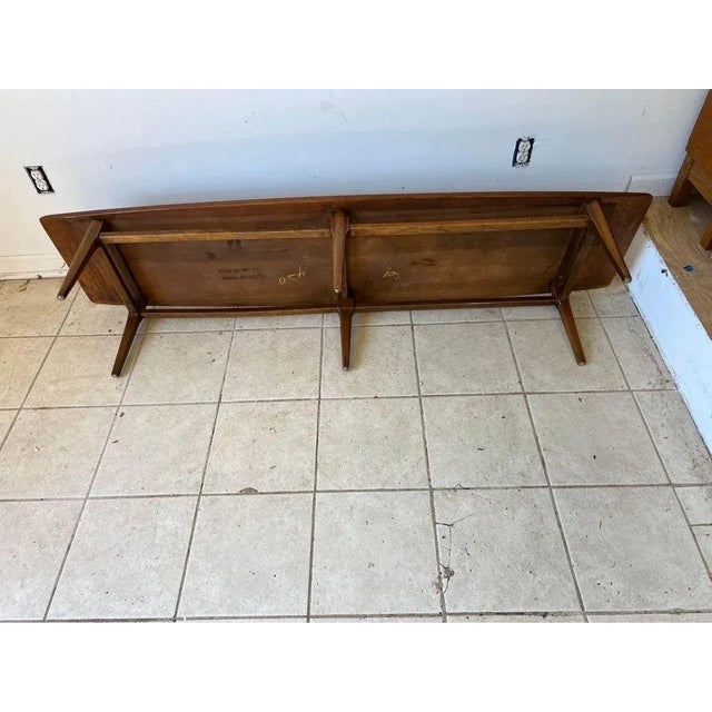 Mid-Century Modern Lane Walnut Surfboard Coffee Table For Sale - Image 10 of 12