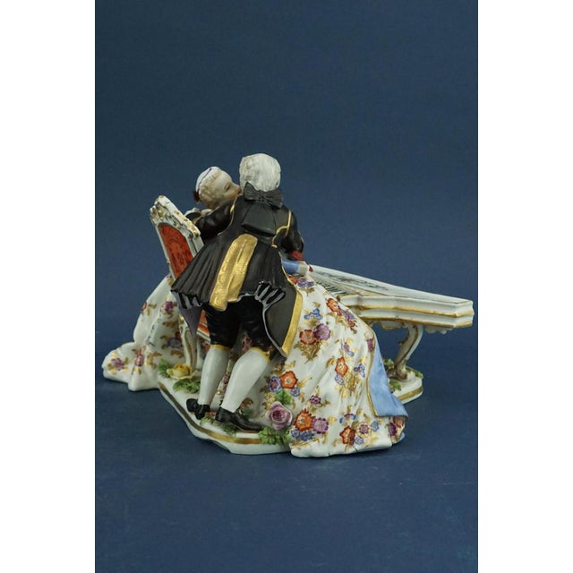 Rococo Porcelain Sculpture Depicting a Lady and a Gentleman at the Piano by J. J. Käendler for Meissen, Germany, 1800s For Sale - Image 8 of 18