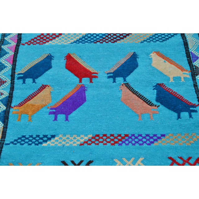 Abstract Late 20th Century Vintage Moroccan Rug - 3'3'' X 1'7'' For Sale - Image 3 of 5