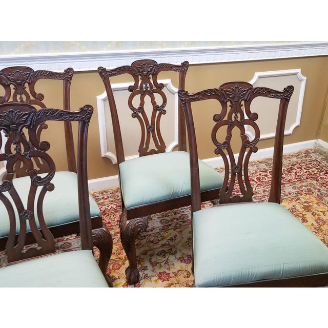 Ethan Allen Mahogany Chippendale Style Chauncey Dining Room Side Chairs Set of 6 Chairish