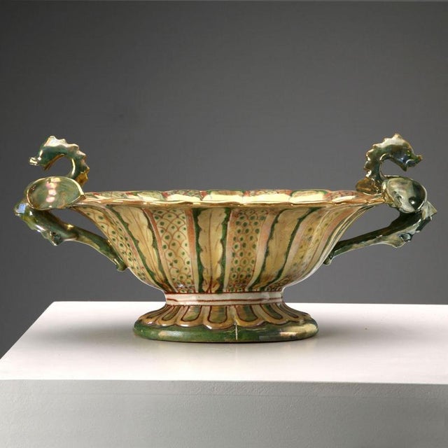 Lustered Majolica Centerpiece by Alberto Rubboli For Sale - Image 6 of 11