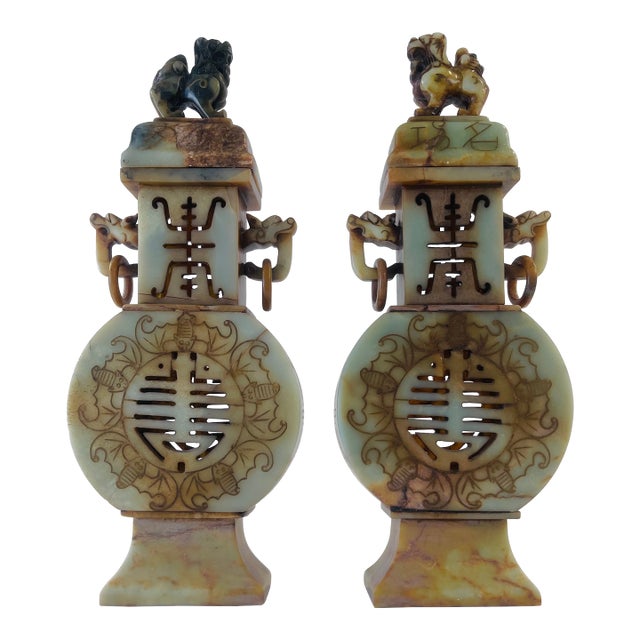 Asian Revival Soapstone Urns For Sale