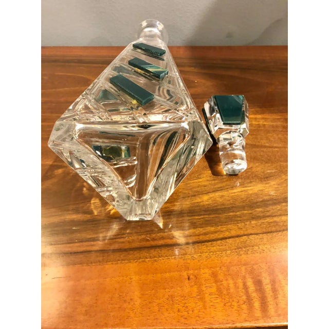Green Art Deco Original Crystal Liqueur Bottle, Italy, 1940s For Sale - Image 8 of 10