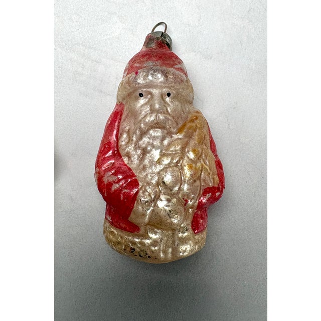 Collection of 8 Antique German Mercury Glass Santa Claus Christmas Ornaments, C. 1920–1940 For Sale - Image 12 of 18