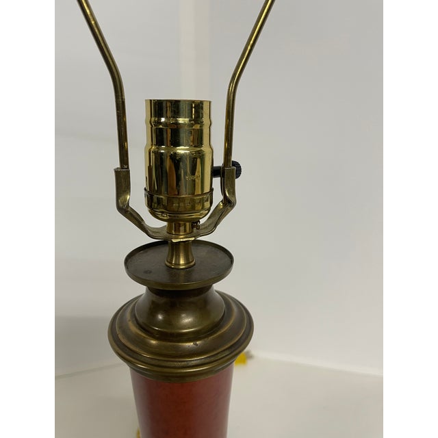 Vintage Oxblood Red Ceramic Table Lamp For Sale - Image 11 of 13