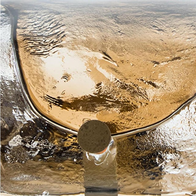 Rounded Angle Wood Smoked Layered Glass Flush Mount attributed to Kaiser, 1960s For Sale - Image 14 of 16