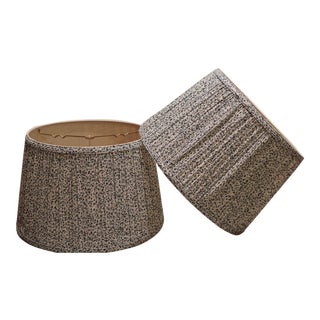 Blue Animal Print Lamp Shades - A Pair For Sale