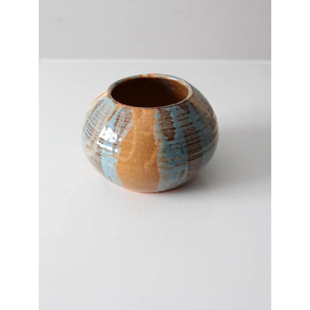 Terra Cotta Vintage Studio Pottery Vase For Sale - Image 8 of 11