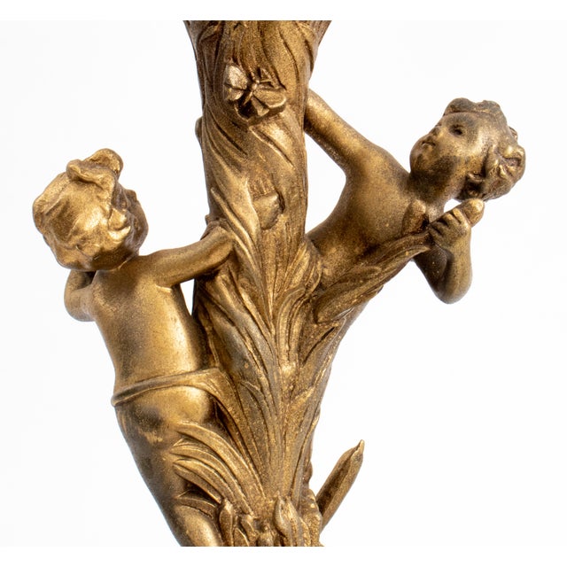 Metal Louis XVI Style Bronze Candelabra Mounted as Lamp For Sale - Image 7 of 12