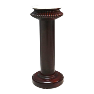 Victorian Classical Melon Ribbed Mahogany Marble Top Sculpture Pedestal C1900