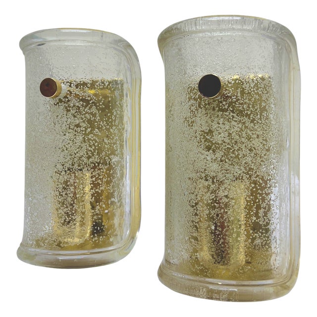 Vintage Murano Glass Wall Lights from Limburg, Germany, 1970s, Set of 2 For Sale