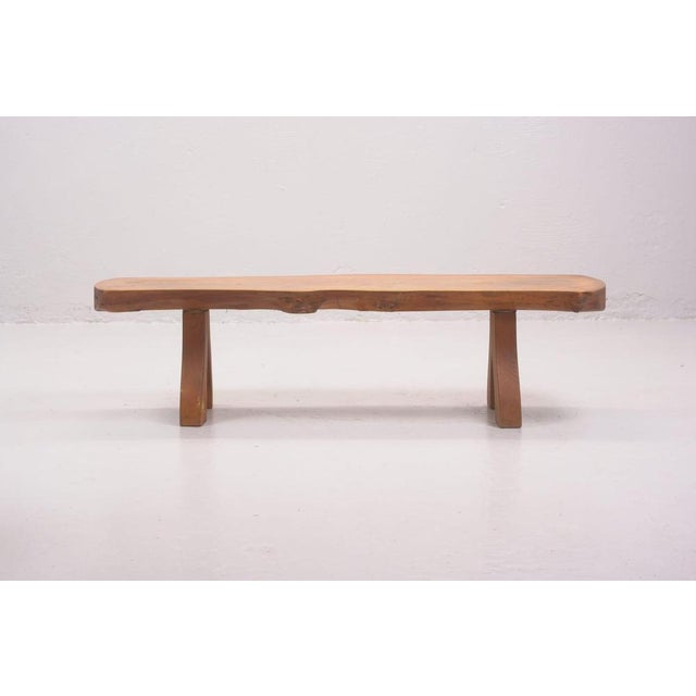 Scandinavian Modern Organic Coffee Table or Bench in Elm attributed to C-A Beijbom, 1965 For Sale - Image 4 of 8