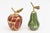 Vintage Enamel and Brass Pear and Apple Sculpture Objects, Green and Red Set of 6 For Sale - Image 11 of 11