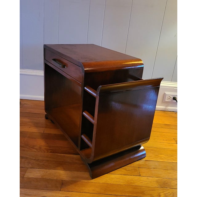 Wood Vintage Record Stand For Sale - Image 7 of 9