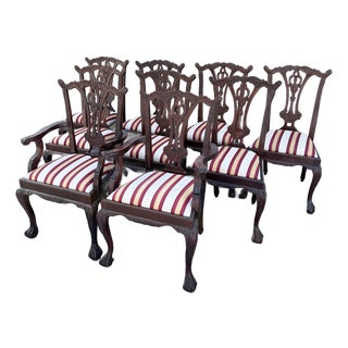 Vintage Chippendale Style Ball in Claw Dining Chairs - Set of 9 For Sale
