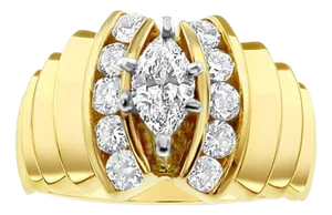 Marquise Center with Diamond Accent Engagement Ring, Size 5