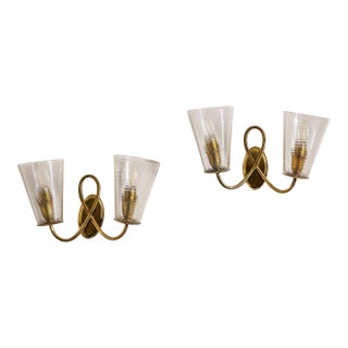 Mid-20th Century Wall Lights, Attributed to Seguso Vetri D’Arte - a Pair For Sale
