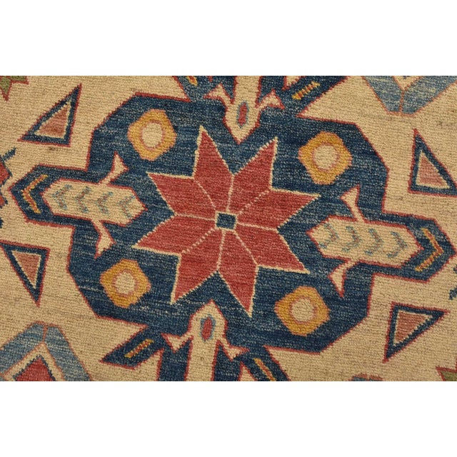 Red Kazak Rug 10’10” X 14’11” Red Wool Tribal Hand-Knotted Oriental Carpet For Sale - Image 8 of 15