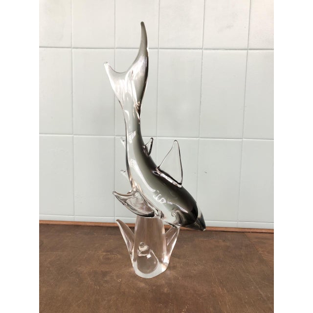 Large Vintage Murano Glass Shark Sculpture, Italy, 1970s For Sale - Image 16 of 17