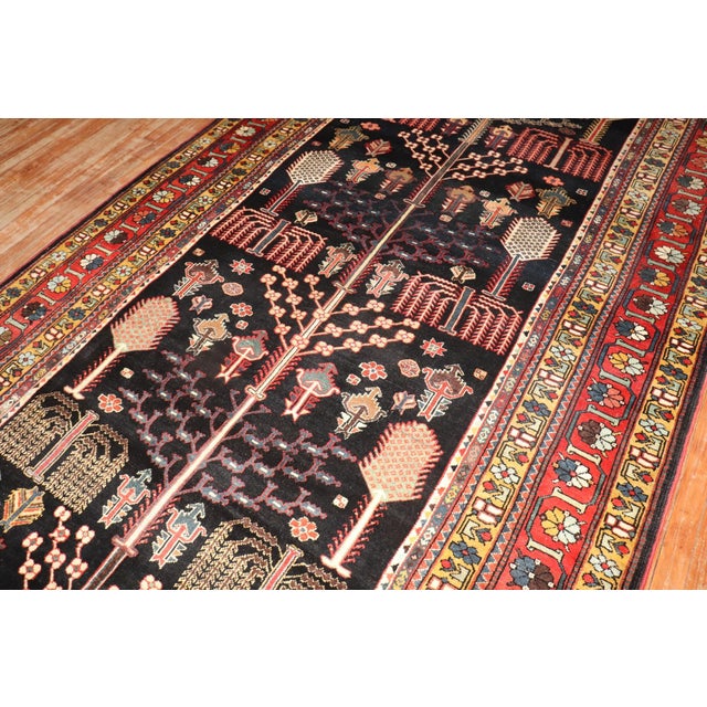 Early 20th Century Kurd Bakhtiari Corridor WIllow Tree Antique Runner - 6'4" x 16' For Sale - Image 5 of 12