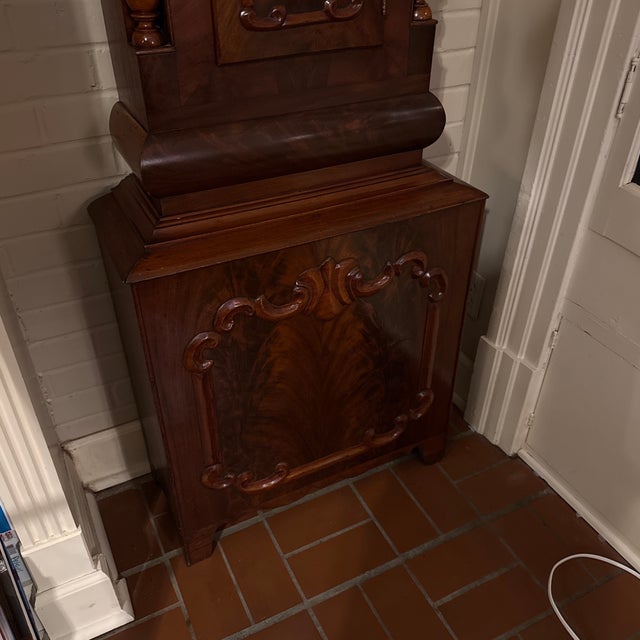 Victorian Mahogany Barley Twist Grandfather Clock For Sale - Image 4 of 12